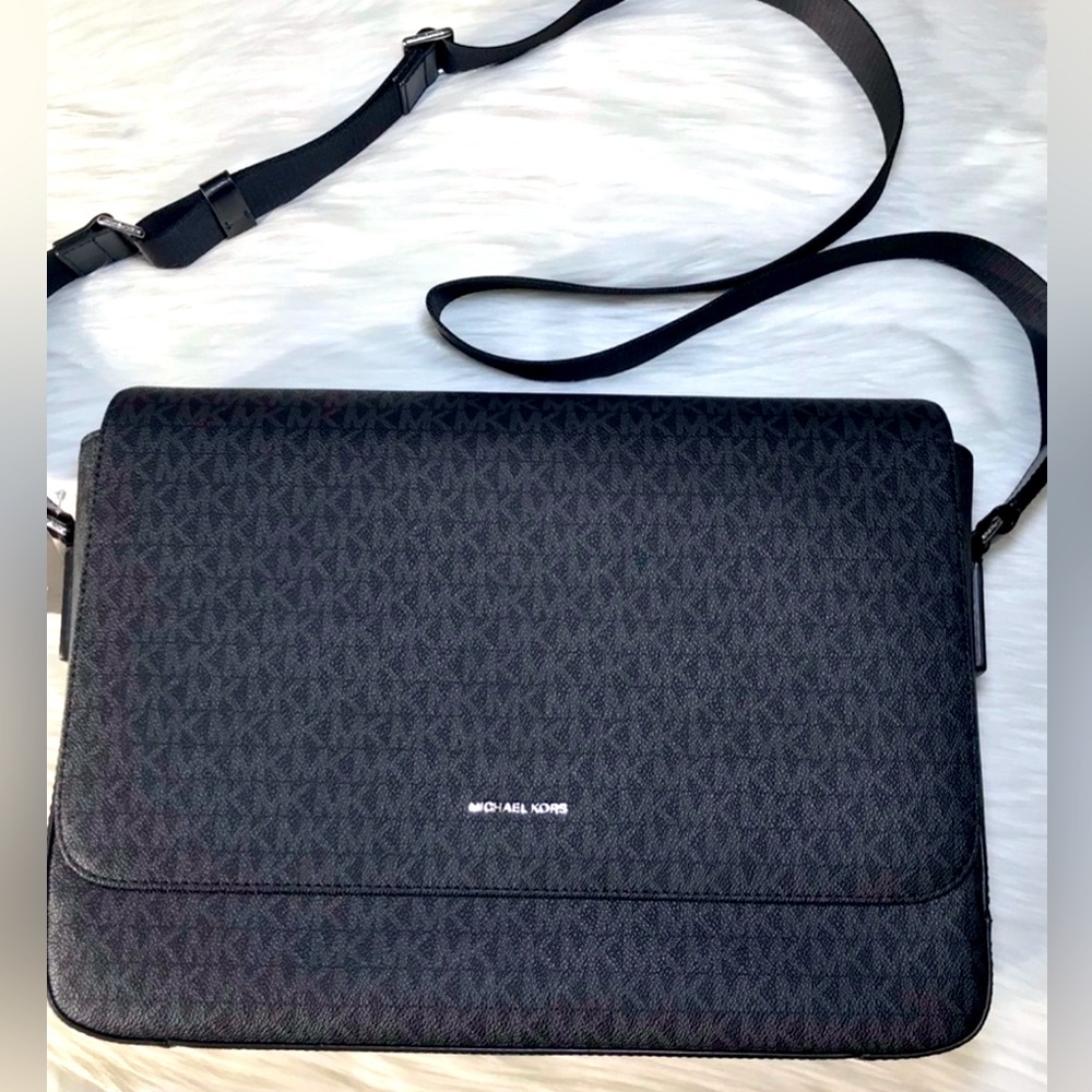 New MK laptop flap bag